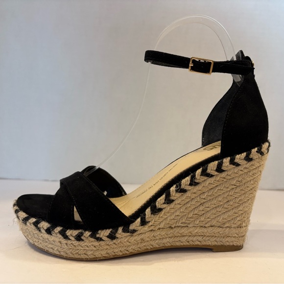 Circus by Sam Edelman Renee black open toe wedge heel sandals size 7M - Picture 4 of 11